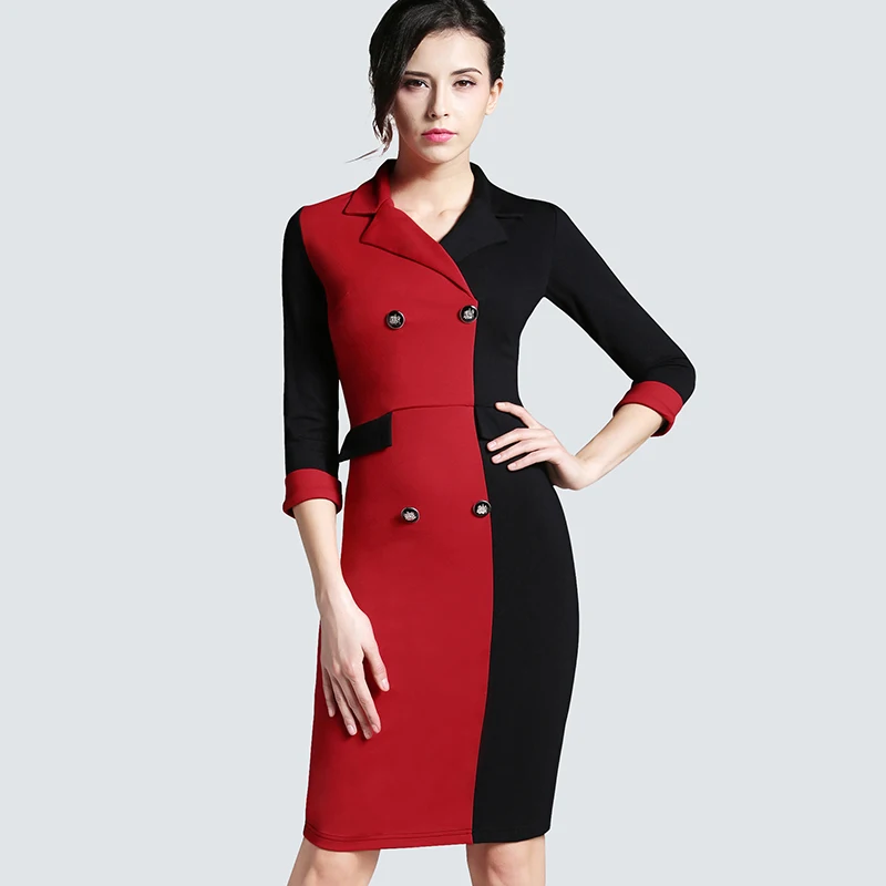 Turn-down Collar Sexy V Neck Pencil Contrast Color Fashion Autumn Winter Womens Casual Business Office Dress For Work B273
Turn-down Collar Sexy V Neck Pencil Contrast Color Fashion Autumn Winter Womens Casual Business Office Dress For Work B273