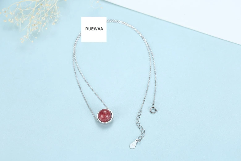 silver necklace with stone_