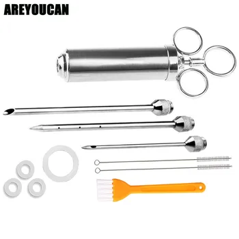 AREYOUCAN 3 Needles Meat Injector Syringe Poultry Marinade Flavour Injector Meat Seasoning Injectors BBQ Kit Kitchen Tools
AREYOUCAN 3 Needles Meat Injector Syringe Poultry Marinade Flavour Injector Meat Seasoning Injectors BBQ Kit Kitchen Tools
