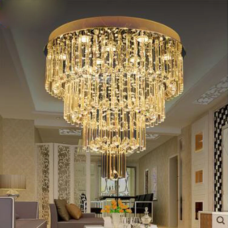 Hall crystal chandelier living room lamp round Villa stair lamp bedroom lamp restaurant light clothing store chandelier modern
Hall crystal chandelier living room lamp round Villa stair lamp bedroom lamp restaurant light clothing store chandelier modern