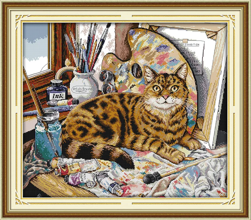 Lovely Cat and oil painting Printed Canvas DMC Counted Chinese Cross Stitch Kits printed Cross-stitch set Embroidery Needlework
Lovely Cat and oil painting Printed Canvas DMC Counted Chinese Cross Stitch Kits printed Cross-stitch set Embroidery Needlework