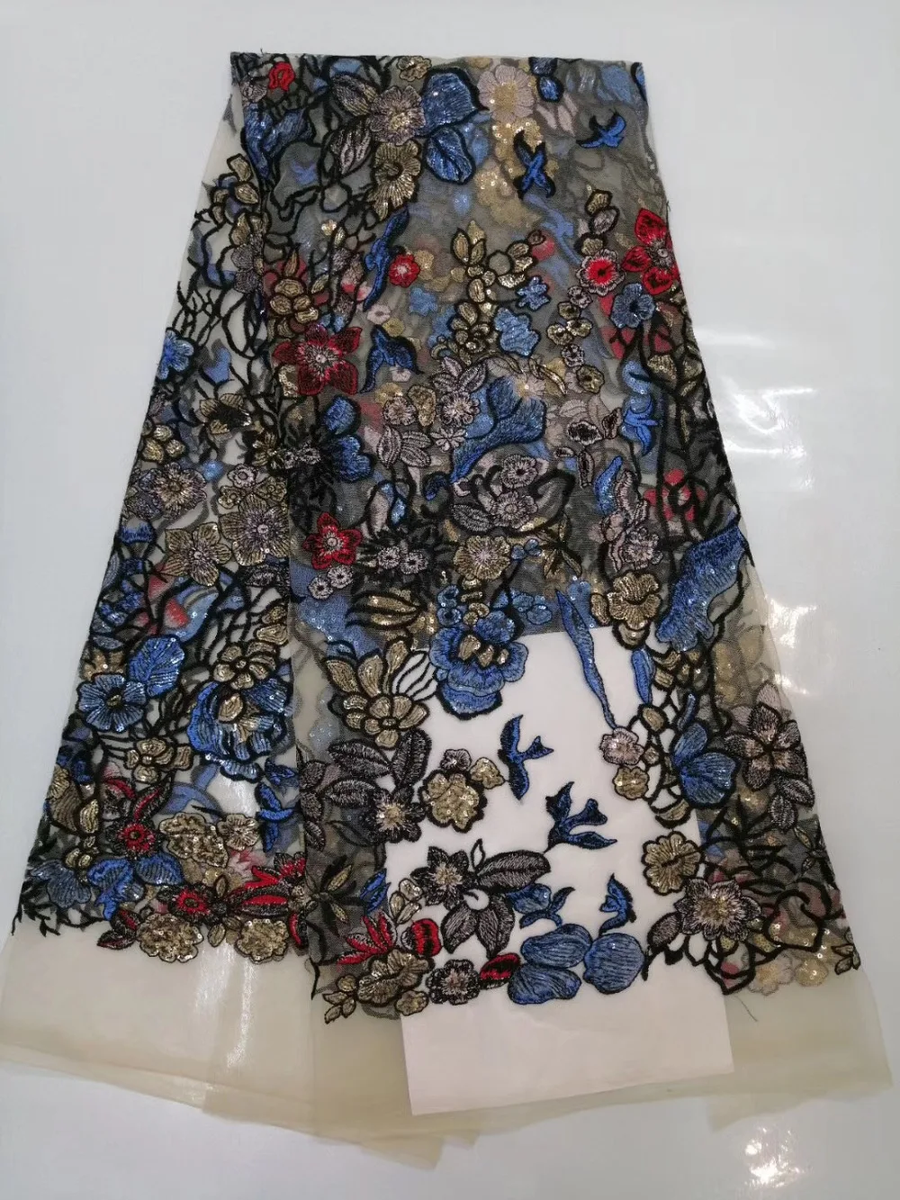 Multicolor Scrawl Embroidery French Lace African Tulle Fabric With 2 Tunes Sequins Unique High Quality 5 Yards Hot Sale WF1-1
Multicolor Scrawl Embroidery French Lace African Tulle Fabric With 2 Tunes Sequins Unique High Quality 5 Yards Hot Sale WF1-1