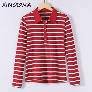 New 2018 Autumn Women High Fashion Loose Turn Down Collar Long Sleeve Striped T Shirt Tops Female Casual Plus Size Shirts Tees 
New 2018 Autumn Women High Fashion Loose Turn Down Collar Long Sleeve Striped T Shirt Tops Female Casual Plus Size Shirts Tees