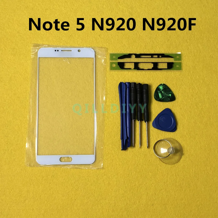 Front Outer Glass Lens Panel replacement for Samsung Galaxy Note 5 N920 N920F N920P LCD touch screen + Sticker + Tools
Front Outer Glass Lens Panel replacement for Samsung Galaxy Note 5 N920 N920F N920P LCD touch screen + Sticker + Tools