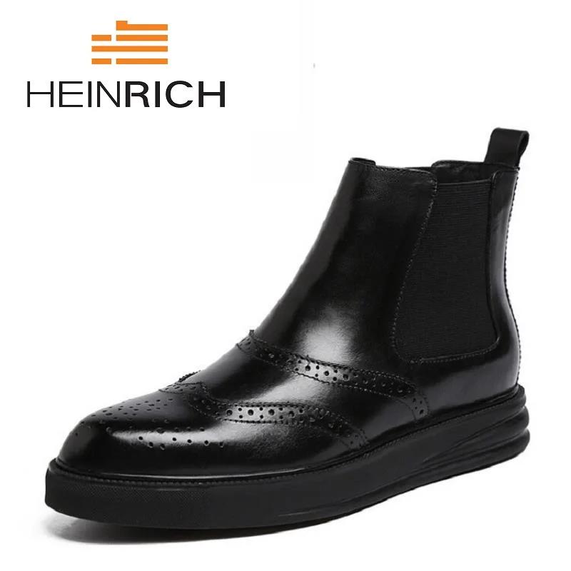 HEINRICH 2018 Brand New Arrival Fashion Brogue Style Chelsea Boots High Quality Men Ankle Boots Height Increase Man Shoes
HEINRICH 2018 Brand New Arrival Fashion Brogue Style Chelsea Boots High Quality Men Ankle Boots Height Increase Man Shoes