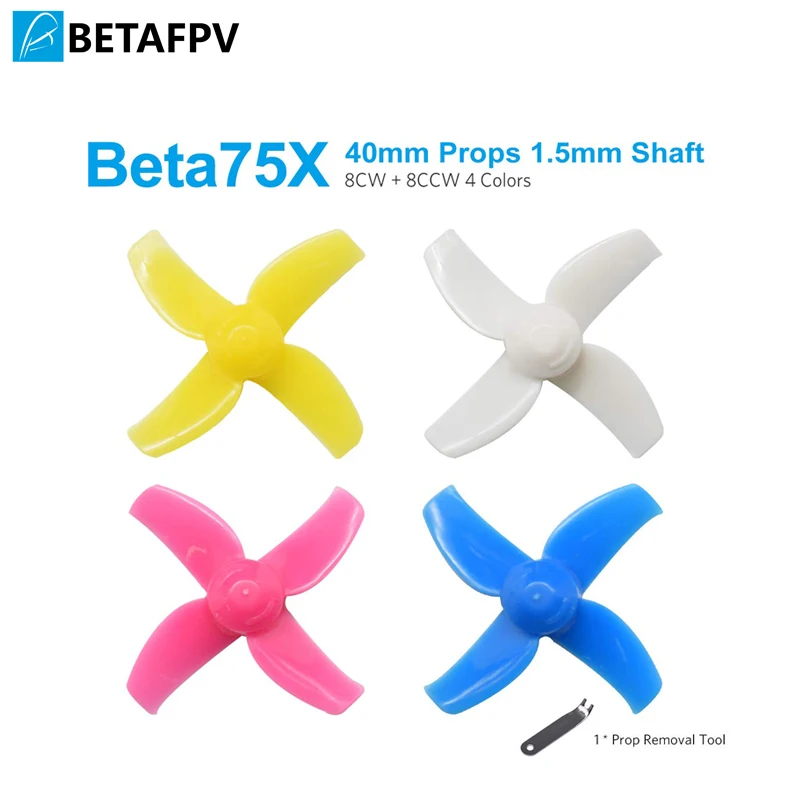 

BETAFPV 16pcs 40mm 4-Blade Props 1.5mm Shaft Propellers for Beta75X 2S Brushless BNF FPV Whoop Drone 110X Motors
