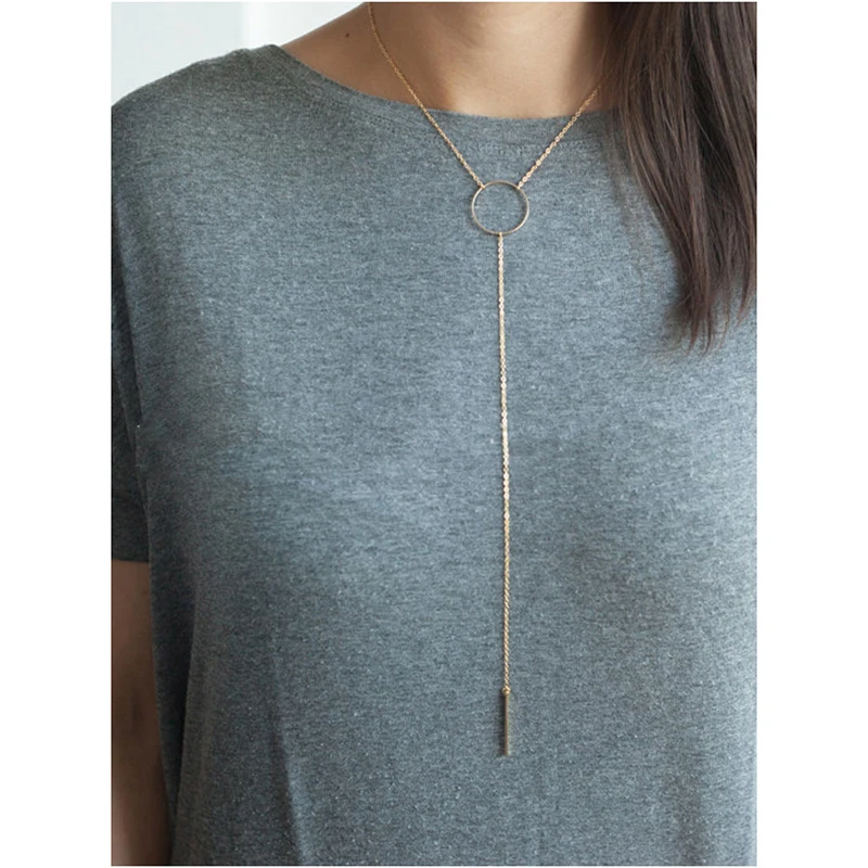 Necklaces Fashion Women Long Circle Stick Choker Necklace Gold Silver Pendant On Neck Jewelry N030
Necklaces Fashion Women Long Circle Stick Choker Necklace Gold Silver Pendant On Neck Jewelry N030
