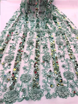 African lace fabrics french High Quality bridal beaded sequins nigerian 3D flower lace tulle lace fabric For Wedding Dress green
African lace fabrics french High Quality bridal beaded sequins nigerian 3D flower lace tulle lace fabric For Wedding Dress green