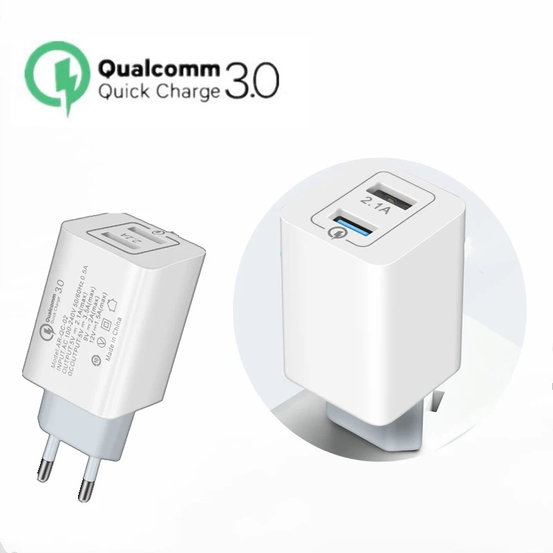 Quick Charge QC 3.0 Travel Mobile Phone Quick USB Charger For Samsung S10 Dual USB Charger For Huawei P30 Sony USB Power Adapter
Quick Charge QC 3.0 Travel Mobile Phone Quick USB Charger For Samsung S10 Dual USB Charger For Huawei P30 Sony USB Power Adapter