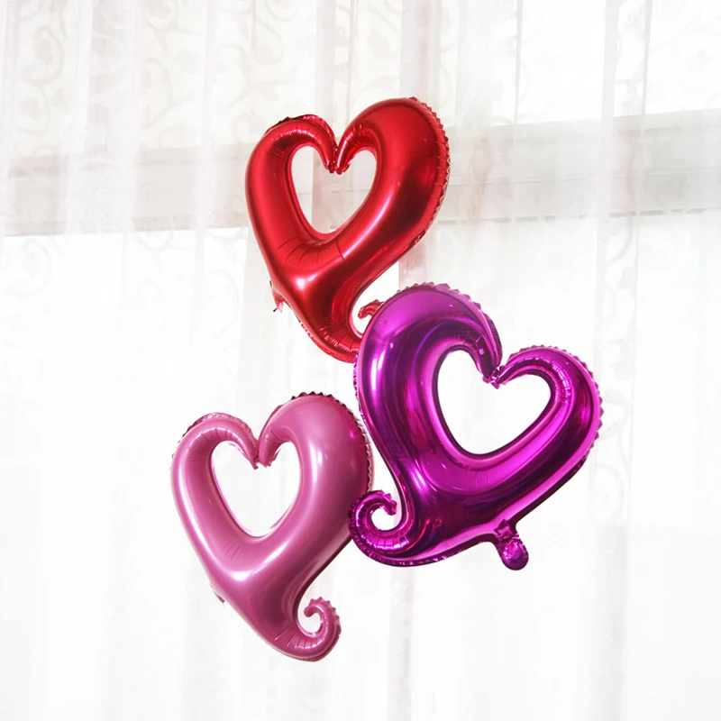 

18 inch romantic hook Heart -shaped balloons helium balloon wedding Valentine's Day Decoration birthday heart foil balloons