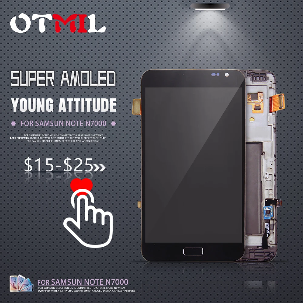 OTMIL 5.3"AMOLED LCD For SAMSUNG Galaxy Note N7000 Display Touch Screen with Frame Replacement For SAMSUNG Note i9220 LCD #1
OTMIL 5.3"AMOLED LCD For SAMSUNG Galaxy Note N7000 Display Touch Screen with Frame Replacement For SAMSUNG Note i9220 LCD #1