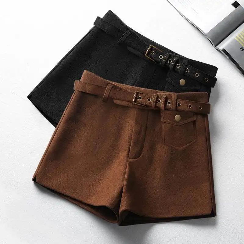 Suede Shorts Women Fashion Elegant Short Mujer High Waist Shorts Light Tan Black Autumn Winter Slim Wide Leg Women Shorts C5182
Suede Shorts Women Fashion Elegant Short Mujer High Waist Shorts Light Tan Black Autumn Winter Slim Wide Leg Women Shorts C5182