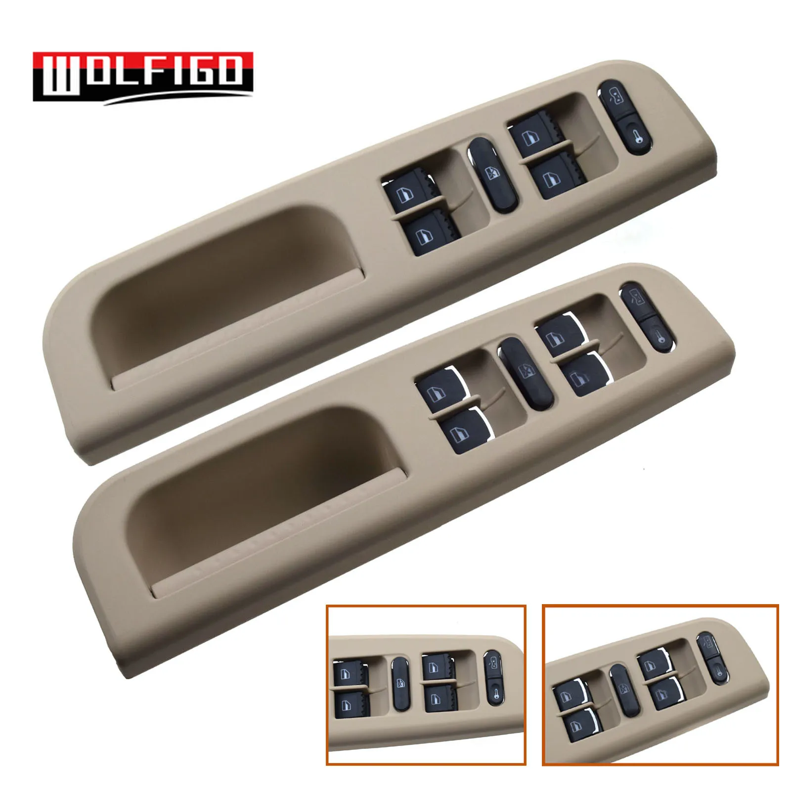 WOLFIGO Set 3PCS Window Master Control Switch Panel For VW Golf MK 4 Bora Passat B5 1999-04 3B1867171E,1J4 959 857D,3B0867175
WOLFIGO Set 3PCS Window Master Control Switch Panel For VW Golf MK 4 Bora Passat B5 1999-04 3B1867171E,1J4 959 857D,3B0867175