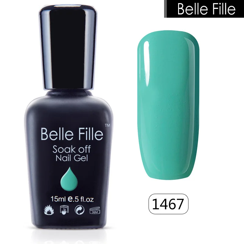 Красно-винный Гель-лак для ногтей Belle Fille зеленый цвет блестящий розовый