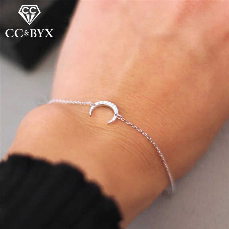 CC Stailess Steel Bracelets For Women Trendy Jewelry Moon Adjustable Charm Bracelet Office Romantic Bangles Party Gift CCB053 | Украшения и