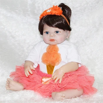22" 55cm full silicone reborn dolls for children gift lifelike newborn girl baby dolls bebe alive reborn bonecas
22" 55cm full silicone reborn dolls for children gift lifelike newborn girl baby dolls bebe alive reborn bonecas