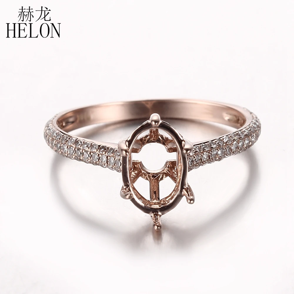 HELON Solid 14K Rose Gold Brilliant Oval 9x7mm Ring Semi Mount Natural Diamond Engagement Wedding Ring Fine Jewelry Diamond Ring
HELON Solid 14K Rose Gold Brilliant Oval 9x7mm Ring Semi Mount Natural Diamond Engagement Wedding Ring Fine Jewelry Diamond Ring