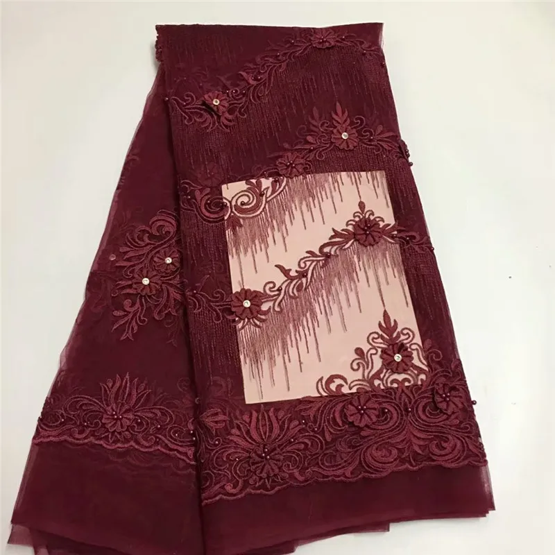 ZQM!2018 Latest French Nigerian Laces Fabric High Quality Tulle African Laces Fabric Wedding African French Tulle Lace ! J112509