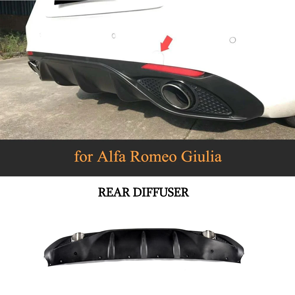 PP Car Rear bumper Lip Diffuser Spoiler With Exhaust for Alfa Romeo Giulia Sedan 4 Door 2016 2017 Quadrifoglio TI
PP Car Rear bumper Lip Diffuser Spoiler With Exhaust for Alfa Romeo Giulia Sedan 4 Door 2016 2017 Quadrifoglio TI