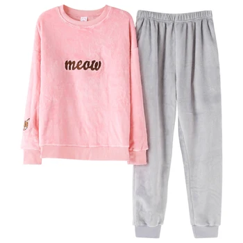 Autumn and Winter Women Pyjamas Sets Thick Warm Coral Velvet Suit Flannel Long Sleeve Female Cartoon Cat Animal Pants Sleepwear
Autumn and Winter Women Pyjamas Sets Thick Warm Coral Velvet Suit Flannel Long Sleeve Female Cartoon Cat Animal Pants Sleepwear
