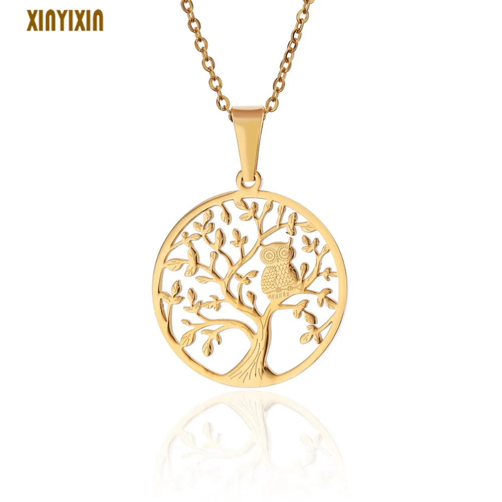 Cute Owl Tree Of Life Choker Necklace for Women Men Round Stainless Steel Pendant Necklace Fashion Jewelry 2019 Party Gift New
Cute Owl Tree Of Life Choker Necklace for Women Men Round Stainless Steel Pendant Necklace Fashion Jewelry 2019 Party Gift New