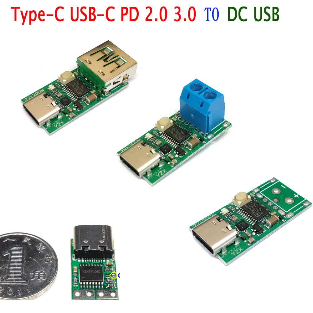 Type-C USB-C PD 2.0 PD 3.0 TO DC USB decoy QC fast charge trigger Poll detector Charging PD 5A 9v 12v 15v 20V test
Type-C USB-C PD 2.0 PD 3.0 TO DC USB decoy QC fast charge trigger Poll detector Charging PD 5A 9v 12v 15v 20V test