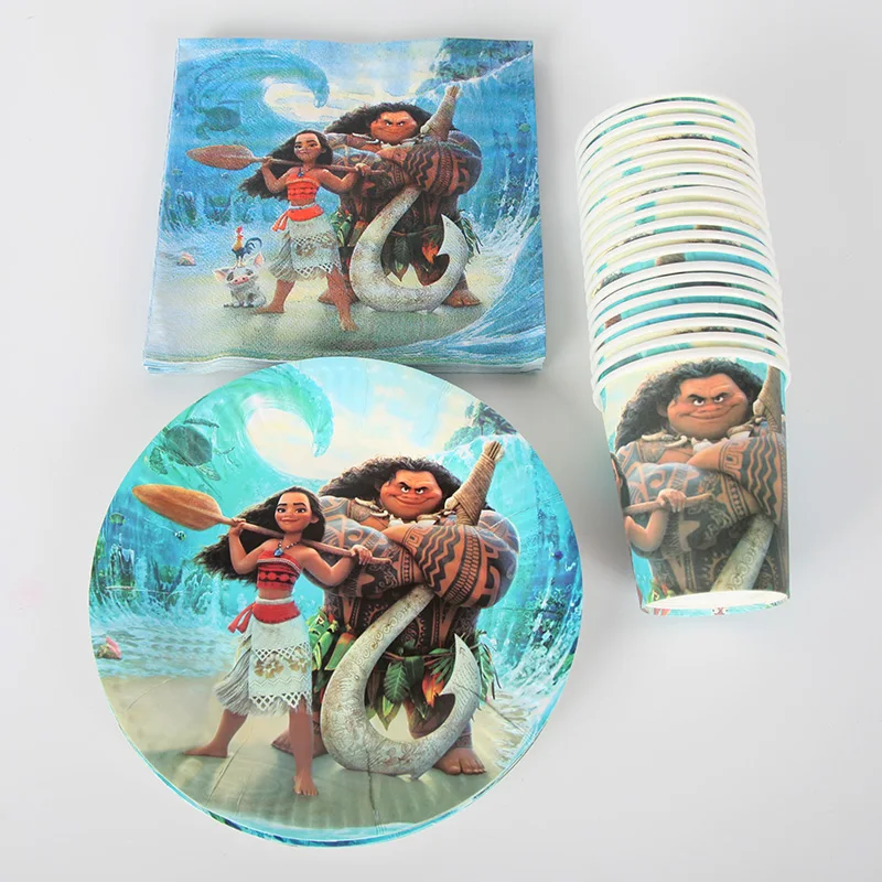 60pcs/lot Maui Moana Movie Theme disposable Tableware Sets 20Plate+20Cup+20Napkin Kid's Birthday Party Supplies Decor
60pcs/lot Maui Moana Movie Theme disposable Tableware Sets 20Plate+20Cup+20Napkin Kid's Birthday Party Supplies Decor