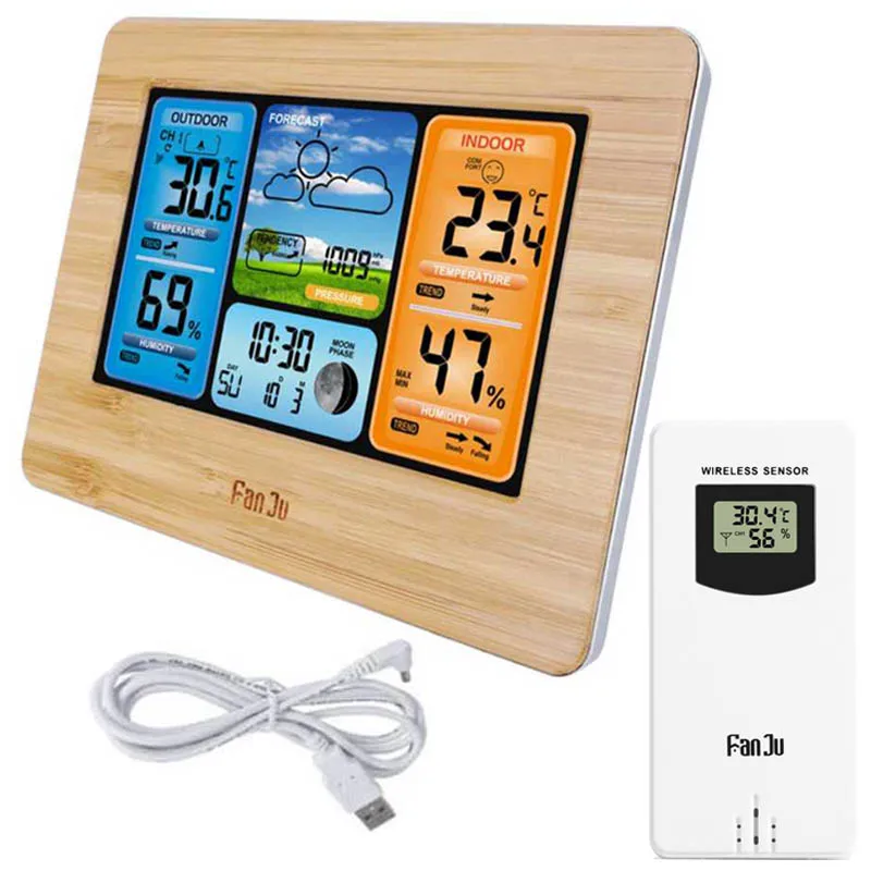 Weather Station Barometer Thermometer Hygrometer Wireless Sensor LCD Display Weather Forecast Digital Alarm Clock
Weather Station Barometer Thermometer Hygrometer Wireless Sensor LCD Display Weather Forecast Digital Alarm Clock