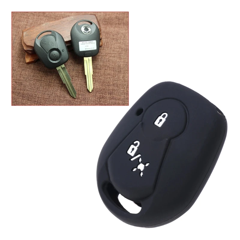 Фото 2 кнопки силиконовый автомобильный чехол для брелка с ключом - купить