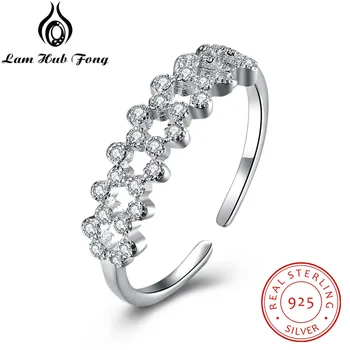 Genuine 925 Sterling Silver Cubic Zircon Paved Open Rings For Women Female Finger Rings Adjustable Jewelry(Lam Hub FongRI103441)
Genuine 925 Sterling Silver Cubic Zircon Paved Open Rings For Women Female Finger Rings Adjustable Jewelry(Lam Hub FongRI103441)