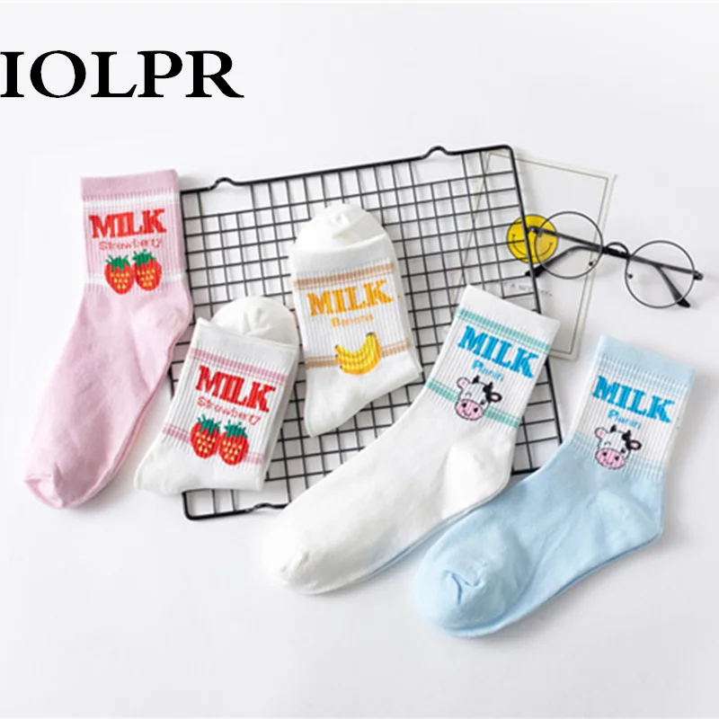 IOLPR Women Socks Autumn winter socks Korean cute version college wind tube cotton cartoon MILK fruit socks women's wholesale
IOLPR Women Socks Autumn winter socks Korean cute version college wind tube cotton cartoon MILK fruit socks women's wholesale