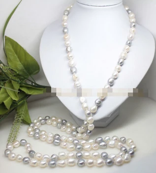 Jew2584 62" long beauty 10-12mm real white gray baroque pearl stone handmade necklace 
Jew2584 62" long beauty 10-12mm real white gray baroque pearl stone handmade necklace