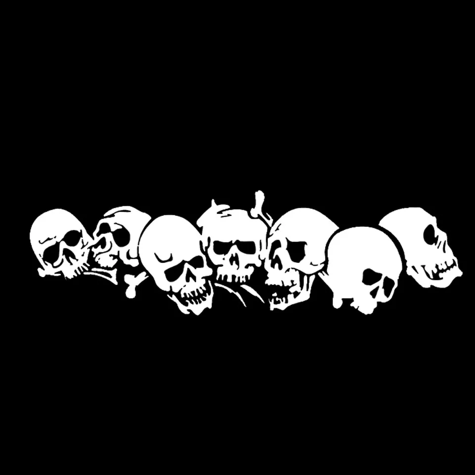 18.3 5.8CM Funny Motorcycle sticker Family Car Sticker Skull Covered Stylish Vinyl Applique Body (2)