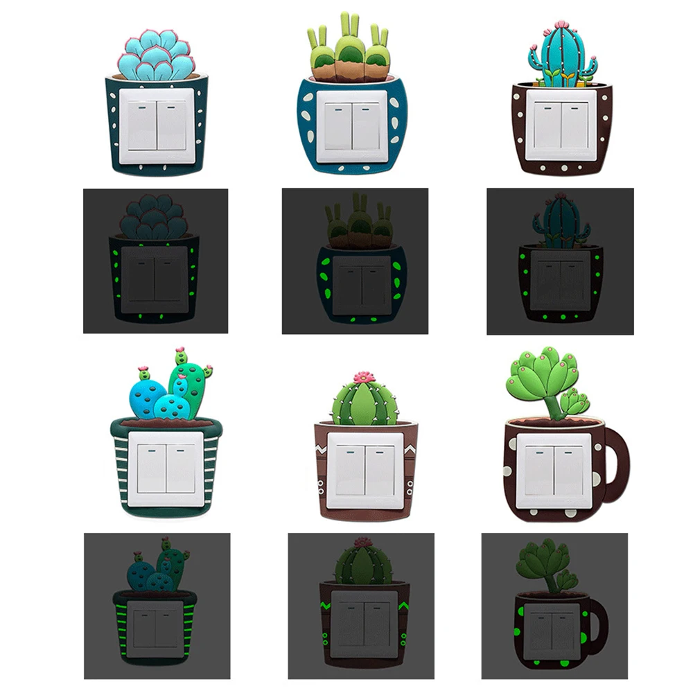 Cute Cartoon 3D Cactus Fluorescent Wall Silicone On-off Switch Stickers Kids Luminous Light Switch Outlet Home Decorations
Cute Cartoon 3D Cactus Fluorescent Wall Silicone On-off Switch Stickers Kids Luminous Light Switch Outlet Home Decorations