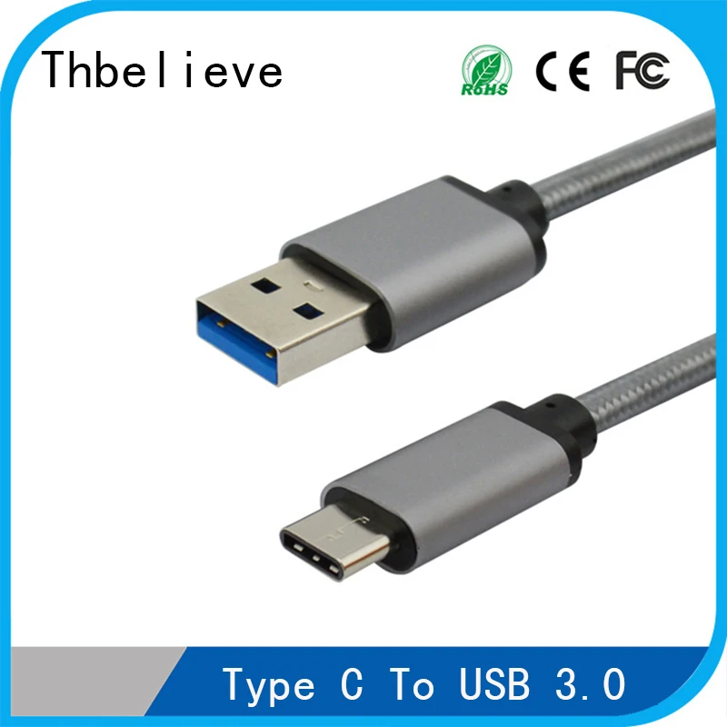 

Drop Shipping Thbelieve USB To Type C Charge Data Sync Cables 1M USB Type-C To USB 3.0 Cords For Macbook USBC Fast Charging