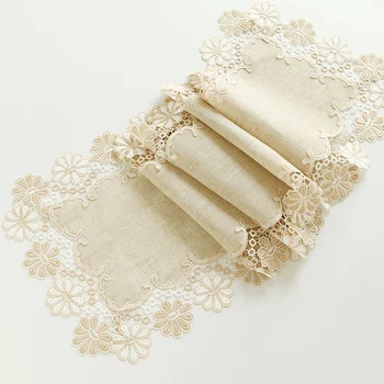 Luxury Decor Embroidery Lace Table Runner Linen Cotton Runners And Table Mat Flag Table Cloth Runners For Wedding arpillera W09
Luxury Decor Embroidery Lace Table Runner Linen Cotton Runners And Table Mat Flag Table Cloth Runners For Wedding arpillera W09