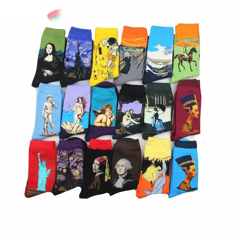 Autumn and winter men's socks new personality literary retro world famous painting series men's socks oil painting socks
Autumn and winter men's socks new personality literary retro world famous painting series men's socks oil painting socks