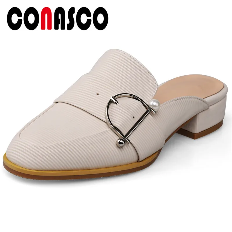 CONASCO Women 2019 New Arrival Pumps Buckle Decoration Upper Genuine Leather Square High Heels Spring Summer Concise Shoes Woman
CONASCO Women 2019 New Arrival Pumps Buckle Decoration Upper Genuine Leather Square High Heels Spring Summer Concise Shoes Woman