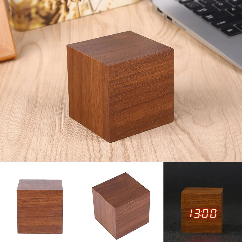 Simple Cube Click Clock Gift Alarm-LED Display Wood Sound Activated Home Decor Desk Alarm Clock Temperature Display Timer
Simple Cube Click Clock Gift Alarm-LED Display Wood Sound Activated Home Decor Desk Alarm Clock Temperature Display Timer