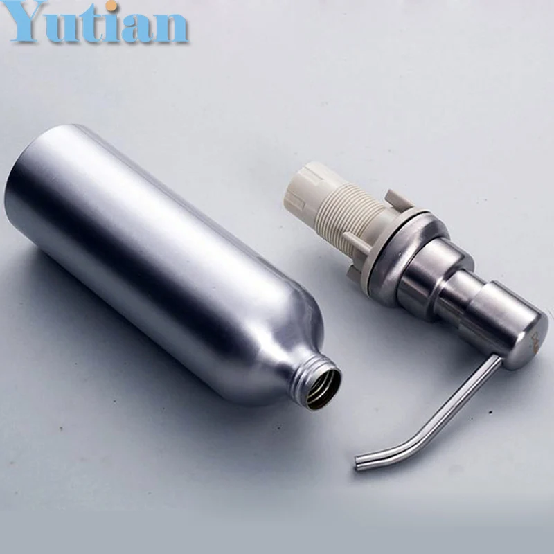 Image Free Shipping Brand New 1 pc Kitchen Sink  Soap Dispenser (Stainless Steel  head + Aluminium Bottle )Wholesale and Retail