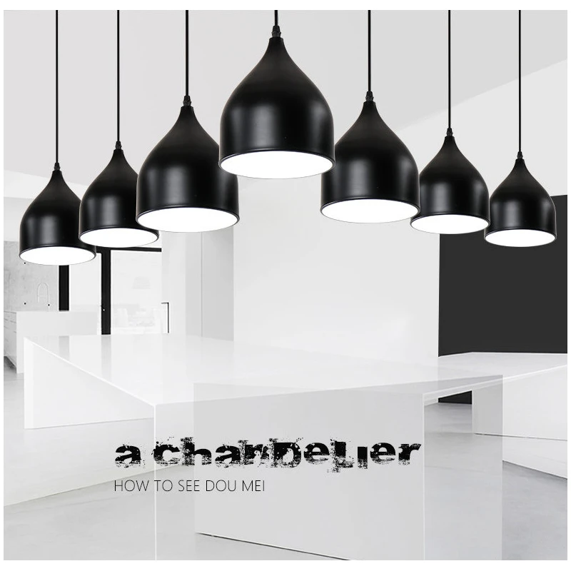 

Blonche Modern Pendant Lights White/Black/Red Led Hanging Lamp for Kitchen Living Room Home Decor Lighting Loft Simple Fixtures