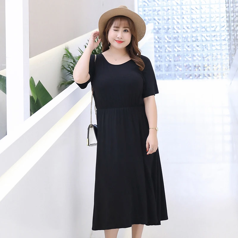 MINSUNDA Plus Size Criss Cross Back Tee Dress Black Round Neck Short Sleeve A Line Plain Dresses Elastic Waist Casual Dresses
MINSUNDA Plus Size Criss Cross Back Tee Dress Black Round Neck Short Sleeve A Line Plain Dresses Elastic Waist Casual Dresses