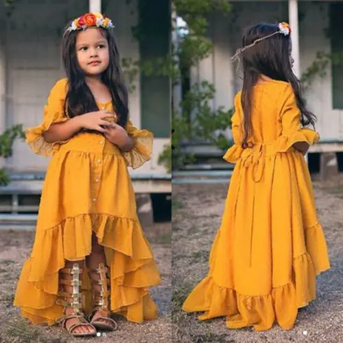 New Princess Yellow Ruffle Dress Kid Baby Girls Boho Ruffle Half Sleeve Dress Formal Party Children Summer Sundress 1-5T
New Princess Yellow Ruffle Dress Kid Baby Girls Boho Ruffle Half Sleeve Dress Formal Party Children Summer Sundress 1-5T
