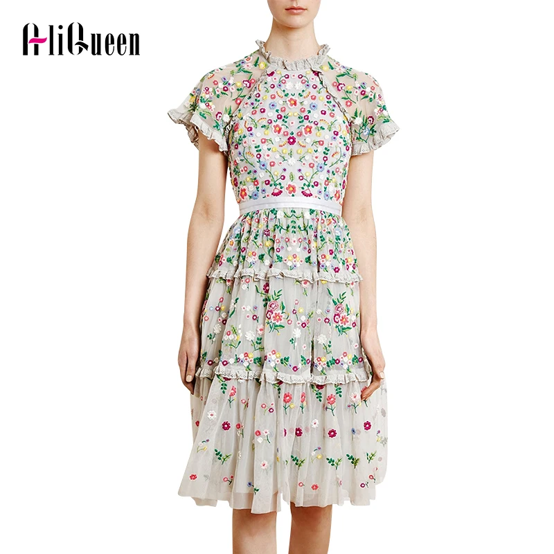 Prairie Chic Sweet Flower Embroidery Lace Mesh Dress 2019 Summer Women Ruffles Runway Dresses Casual Party Midi Dress Vestidos
Prairie Chic Sweet Flower Embroidery Lace Mesh Dress 2019 Summer Women Ruffles Runway Dresses Casual Party Midi Dress Vestidos