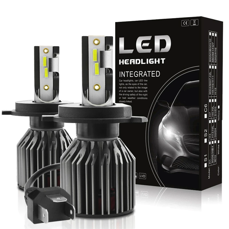 

G4 Mini H4 H7 Car LED Headlights Bulbs H1 H11 9005 9006 9012 Fog Light 70W 10000LM Waterproof IP68 Styling 6000K 2PCS Headlamp