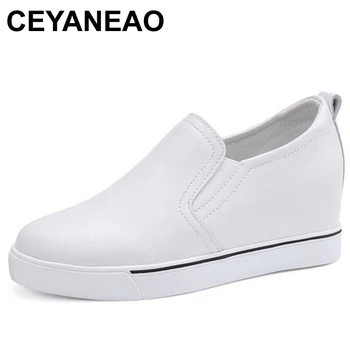 CEYANEAO 2018 Spring Casual Slip On Increase in height Women Shoes Solid Split Leather Flat Platform White Ladies ShoesE1154
CEYANEAO 2018 Spring Casual Slip On Increase in height Women Shoes Solid Split Leather Flat Platform White Ladies ShoesE1154