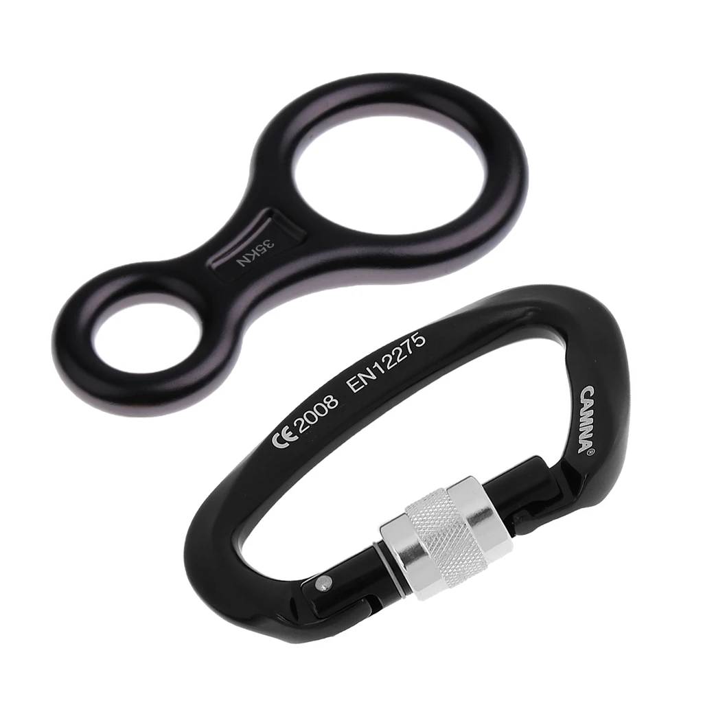 CE Approved 25KN Screw Lock Carabiner & 35KN Figure 8 Rappelling Rope Descender for Rock Climbing Downhill Mountaineering
CE Approved 25KN Screw Lock Carabiner & 35KN Figure 8 Rappelling Rope Descender for Rock Climbing Downhill Mountaineering