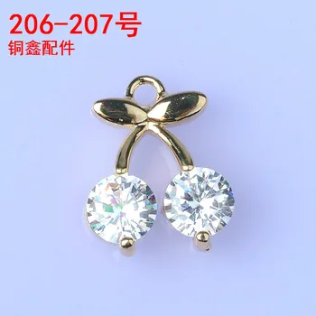 10pcs 13*14mm High quality Gold/silver Color Zircon Material Cherry Charm Crystal Charm For Necklace DIY Handmade Jewelry Making
10pcs 13*14mm High quality Gold/silver Color Zircon Material Cherry Charm Crystal Charm For Necklace DIY Handmade Jewelry Making