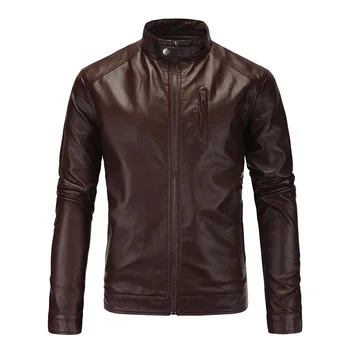 New Motorcycle Jacket Classic Vintage Mens PU Leather Jackets Brown Biker Jacket Coats Stand Collar Male Moto Riding Jaqueta
New Motorcycle Jacket Classic Vintage Mens PU Leather Jackets Brown Biker Jacket Coats Stand Collar Male Moto Riding Jaqueta