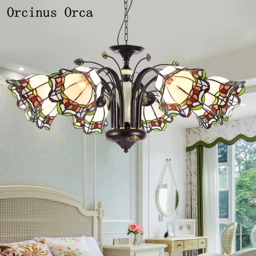 Mediterranean classic stained glass chandelier living room dining room bedroom European retro creative LED Chandelier
Mediterranean classic stained glass chandelier living room dining room bedroom European retro creative LED Chandelier